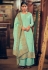 Sea green silk jacquard palazzo suit 2232