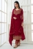 Maroon georgette kameez with pant 8467