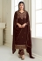 Brown georgette kameez with pant 8469