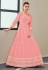 Pink georgette embroidered long anarkali suit 114