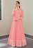 Pink georgette embroidered long anarkali suit 114