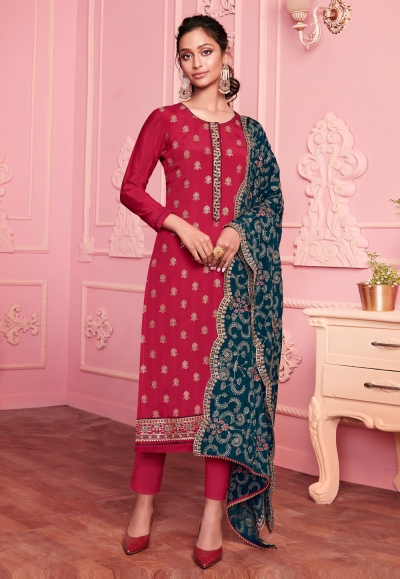 Maroon georgette kameez with pant 2017