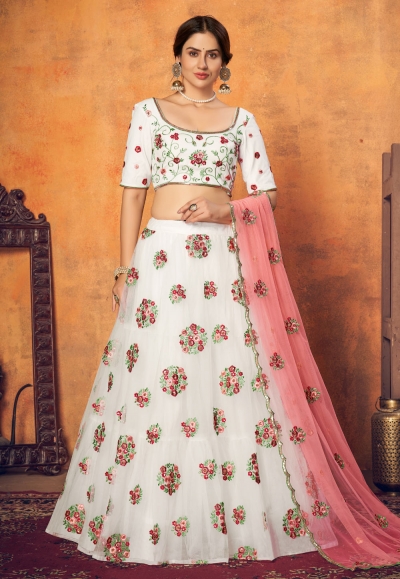 Off white net lehenga choli 1751