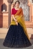 Navy blue georgette sequins work lehenga choli 1724