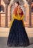 Navy blue georgette sequins work lehenga choli 1724