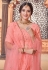 Peach georgette sequins work lehenga choli 1721