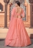 Peach georgette sequins work lehenga choli 1721