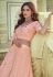 Peach georgette sequins work lehenga choli 7706