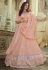 Peach georgette sequins work lehenga choli 7706