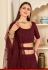 Maroon net embroidered lehenga choli 1805