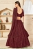 Maroon net embroidered lehenga choli 1805