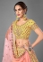 Yellow georgette embroidered lehenga choli 6905