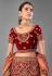 Maroon velvet wedding lehenga choli 7002