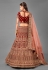 Maroon embroidered velvet bridal lehenga choli 7005