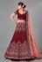 Maroon embroidered velvet bridal lehenga choli 7008