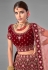 Maroon embroidered velvet bridal lehenga choli 7008