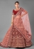 Maroon velvet embroidered wedding lehenga choli 7009