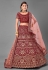 Maroon embroidered velvet bridal lehenga choli 7010