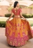 Yellow banarasi silk embroidered lehenga choli 10119
