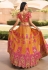 Yellow banarasi silk embroidered lehenga choli 10119