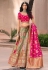 Mehndi banarasi silk embroidered lehenga choli 10123