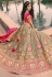 Mehndi banarasi silk embroidered lehenga choli 10123