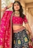 Navy blue banarasi silk embroidered lehenga choli 10125