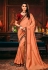 Peach silk party wear saree 114362