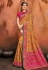 Yellow banarasi silk saree with blouse 5605