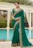 Green satin silk festival wear saree 6602