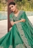 Sea green silk saree with blouse 6609