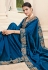 Blue silk saree with blouse 6611