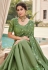 Olive green silk festival wear saree 6604