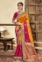 Orange silk festival wear saree 118687