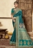 Teal silk festival wear saree 118689