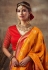 Mustard banarasi silk saree with blouse 123673