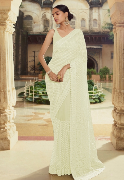 Light green net festival wear saree 6212
