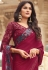 Maroon georgette saree with blouse 801