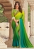 Green chiffon festival wear saree 810