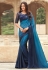 Blue chiffon festival wear saree 818