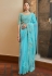 Sky blue organza saree with blouse 7401