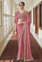 Pink georgette party wear saree 7404