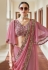 Pink georgette party wear saree 7404