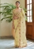 Yellow organza festival wear saree 7410