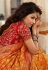 Orange banarasi silk saree with blouse 10111