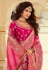 Pink banarasi silk festival wear saree 10114