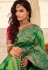 Green banarasi silk saree with blouse 10113