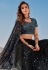 Black net saree with blouse 5704