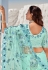 Sea green net festival wear saree 5705