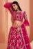 Magenta net embroidered lehenga choli 1036